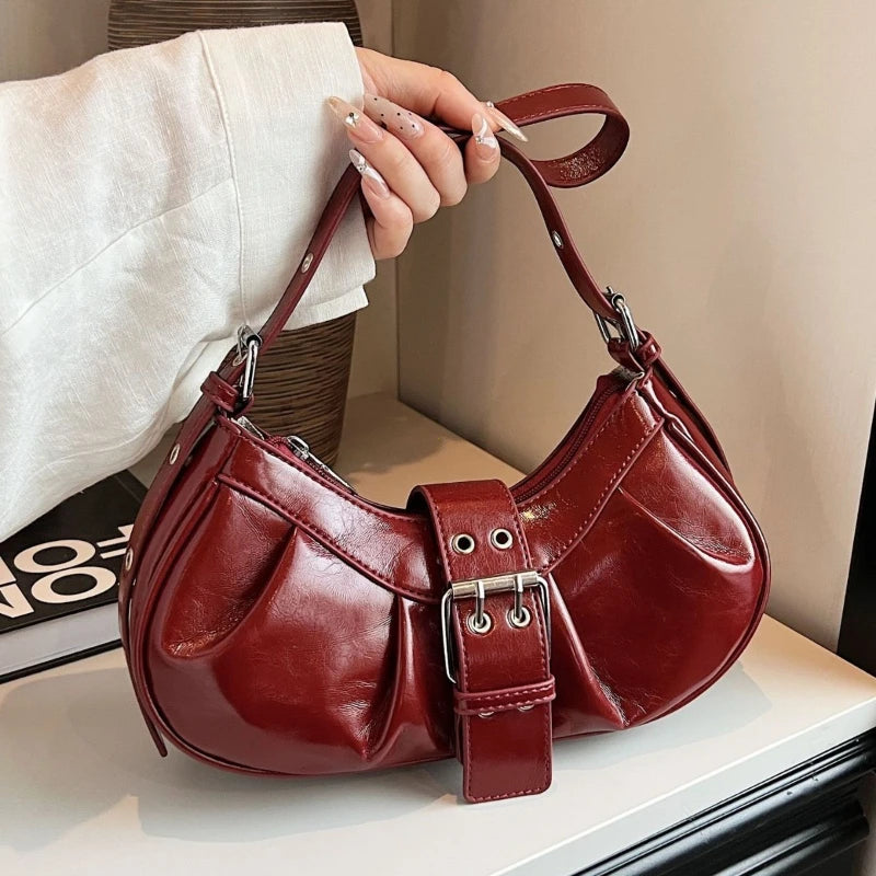 Bolso Hobo Y2K Burdeos